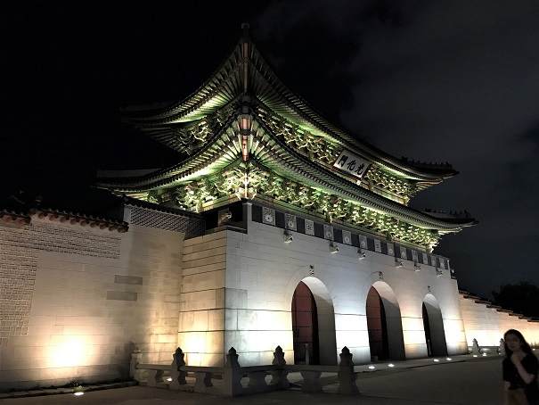 Gyeongbok-gung-Palace-at-night-Budget-Breakdown-Backpacking-South-Korea-on-the-Cheap